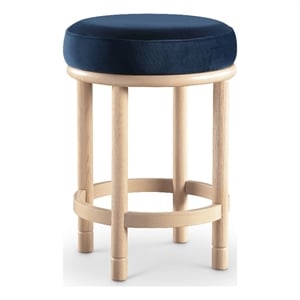 Meridian Furniture Monette Navy Velvet Counter Stool