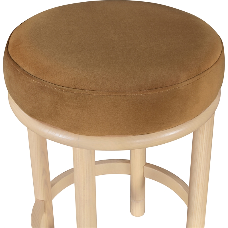 Meridian Furniture Monette Saddle Velvet Counter Stool