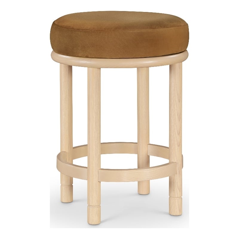 Meridian Furniture Monette Saddle Velvet Counter Stool