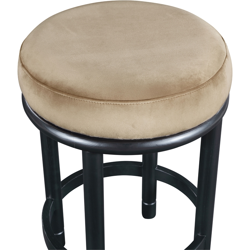 Meridian Furniture Monette Beige Velvet Counter Stool
