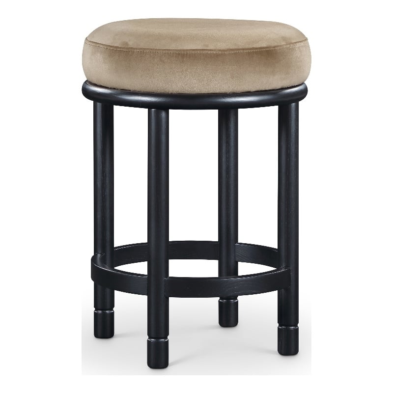Meridian Furniture Monette Beige Velvet Counter Stool