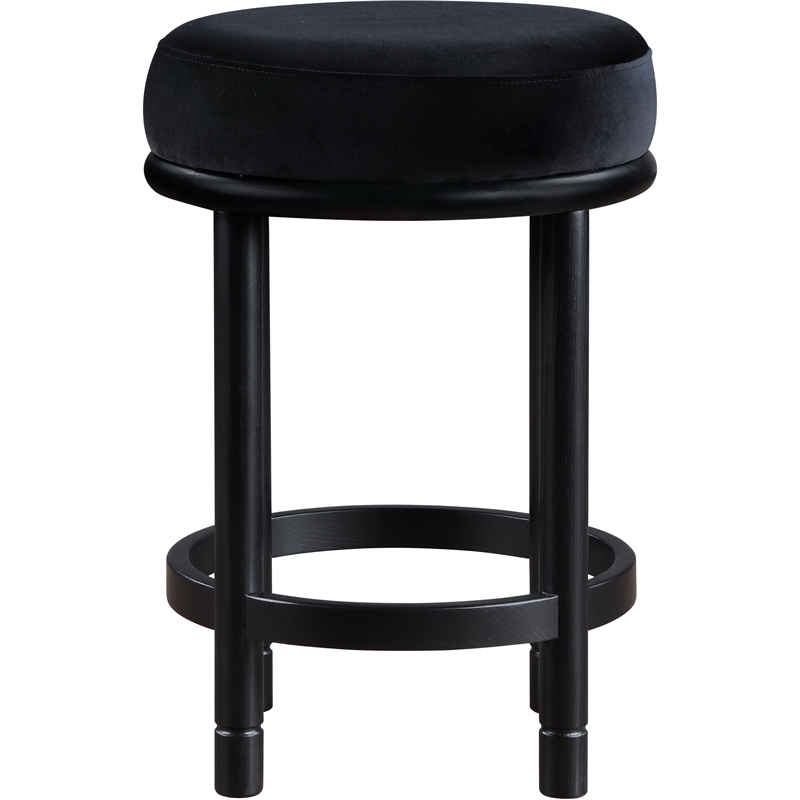 Meridian Furniture Monette Black Velvet Counter Stool