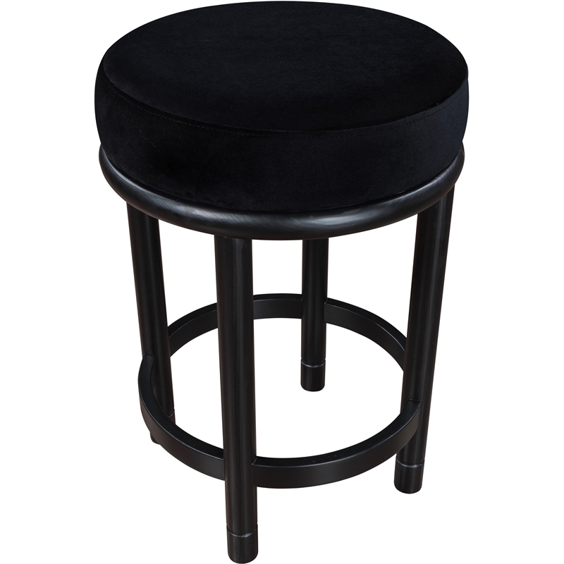 Meridian Furniture Monette Black Velvet Counter Stool