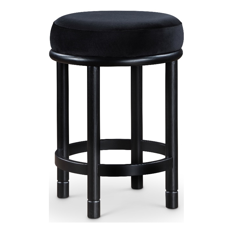 Meridian Furniture Monette Black Velvet Counter Stool