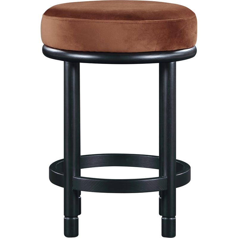 Meridian Furniture Monette Cognac Velvet Counter Stool
