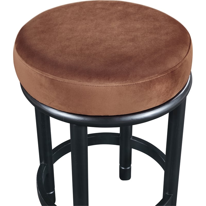 Meridian Furniture Monette Cognac Velvet Counter Stool