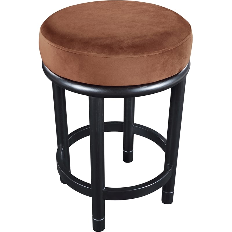 Meridian Furniture Monette Cognac Velvet Counter Stool