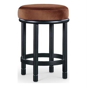Meridian Furniture Monette Cognac Velvet Counter Stool