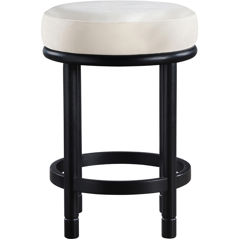 Meridian Furniture Monette Cream Velvet Counter Stool
