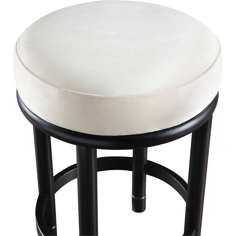 Meridian Furniture Monette Cream Velvet Counter Stool