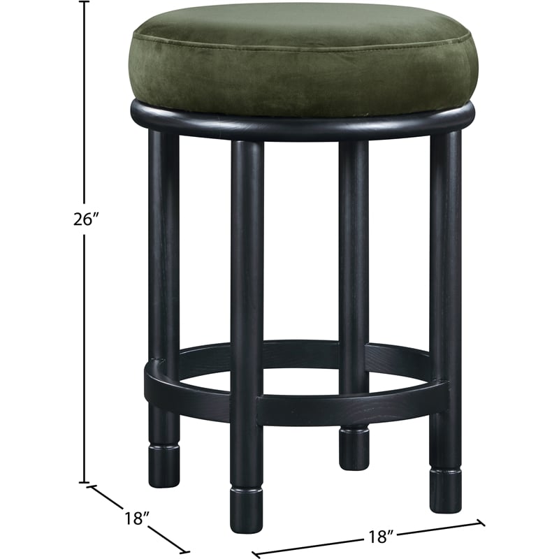 Meridian Furniture Monette Green Velvet Counter Stool