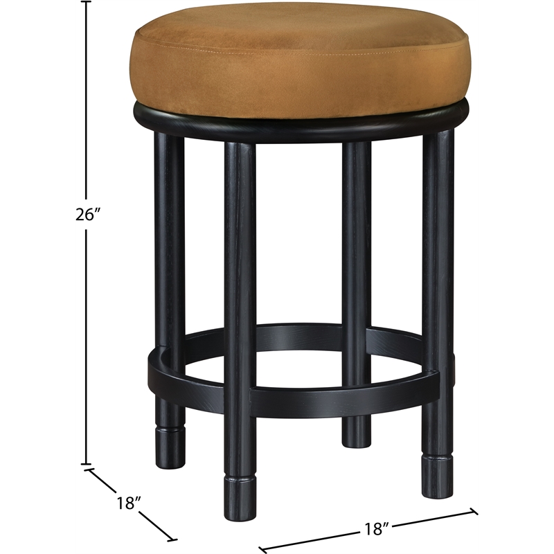 Meridian Furniture Monette Saddle Velvet Counter Stool