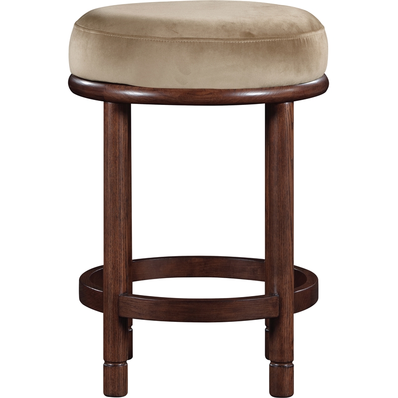 Meridian Furniture Monette Beige Velvet Counter Stool
