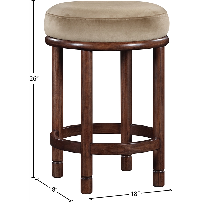Meridian Furniture Monette Beige Velvet Counter Stool