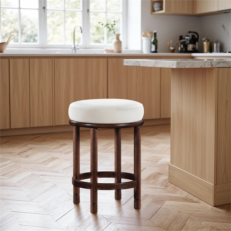 Meridian Furniture Monette Cream Velvet Counter Stool