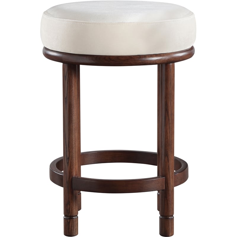 Meridian Furniture Monette Cream Velvet Counter Stool
