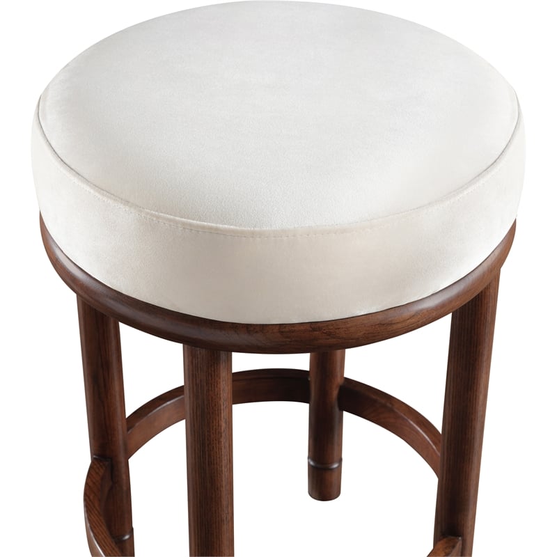 Meridian Furniture Monette Cream Velvet Counter Stool