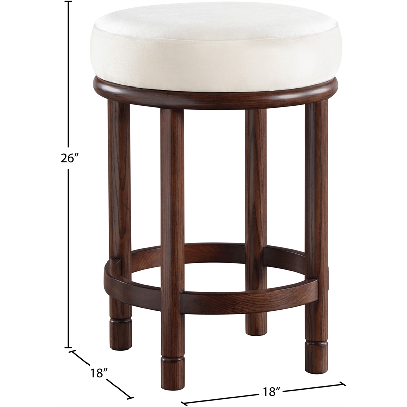 Meridian Furniture Monette Cream Velvet Counter Stool