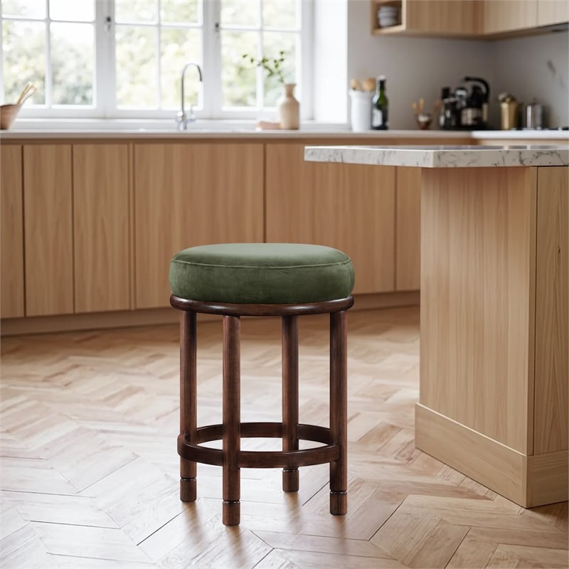 Meridian Furniture Monette Green Velvet Counter Stool