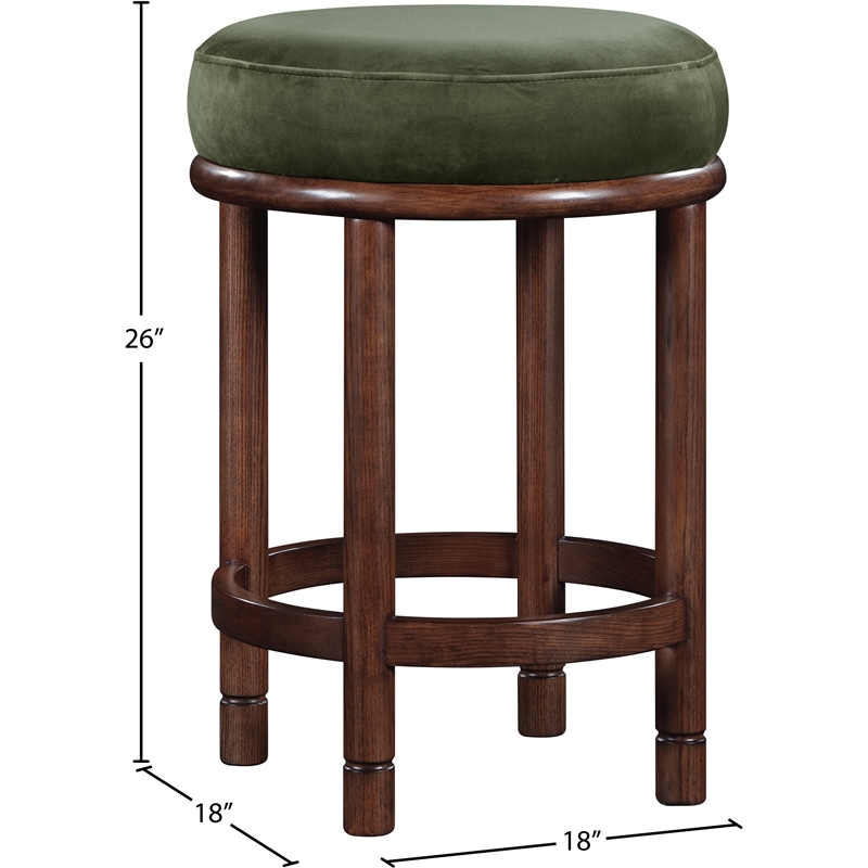 Meridian Furniture Monette Green Velvet Counter Stool