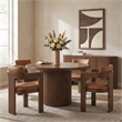 Meridian Furniture Belinda Round Brown Solid Wood and Oak Veneer Dining Table