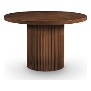 Meridian Furniture Belinda Round Brown Solid Wood and Oak Veneer Dining Table