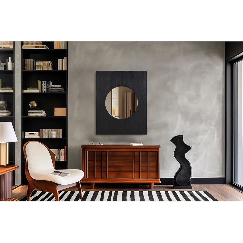 Meridian Furniture Optic Black Oak Mirror
