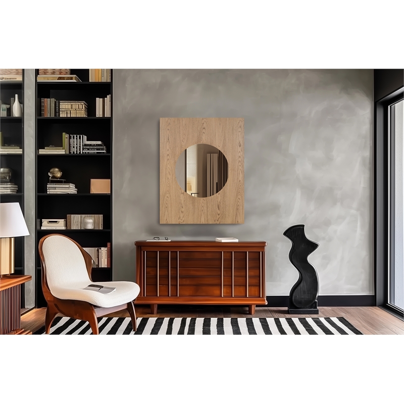 Meridian Furniture Optic Natural Oak Mirror