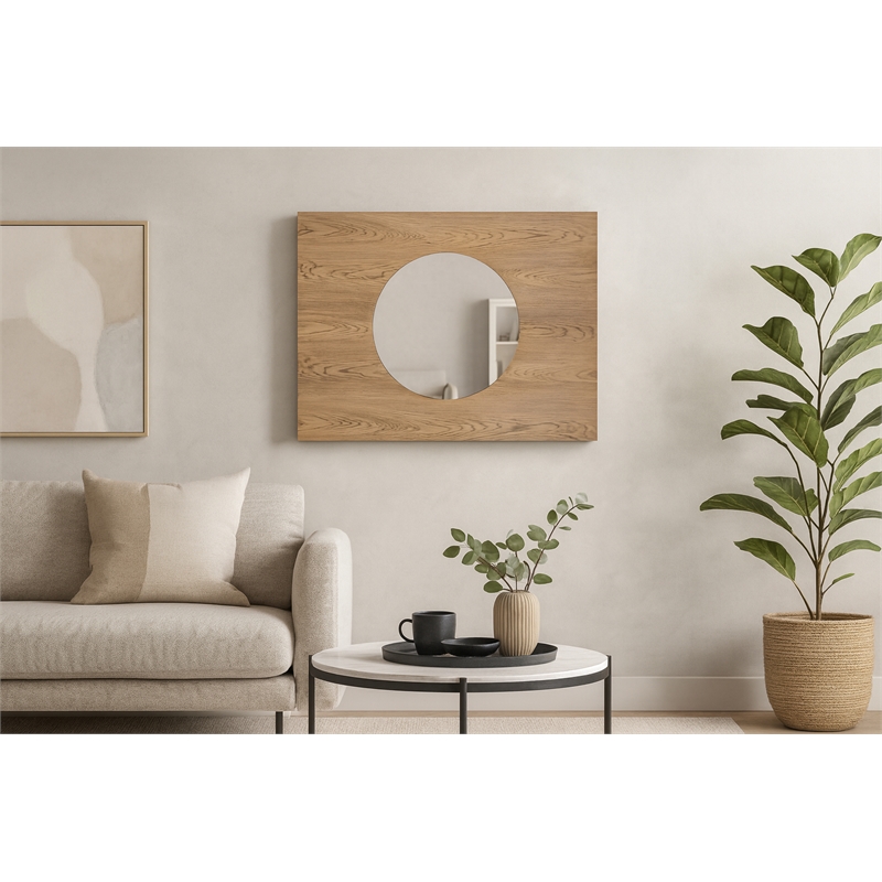 Meridian Furniture Optic Natural Oak Mirror