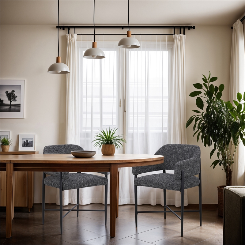 Meridian Furniture Dame Black Polyester Dining Chair (Set of 2)