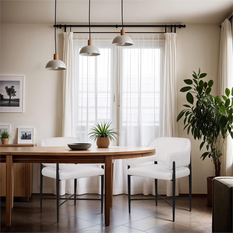 Meridian Furniture Dame Cream Polyester Dining Chair (Set of 2)