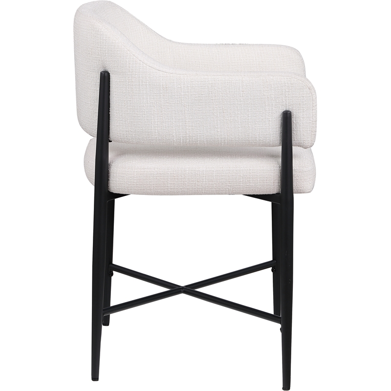 Meridian Furniture Dame Cream Polyester Dining Chair (Set of 2)
