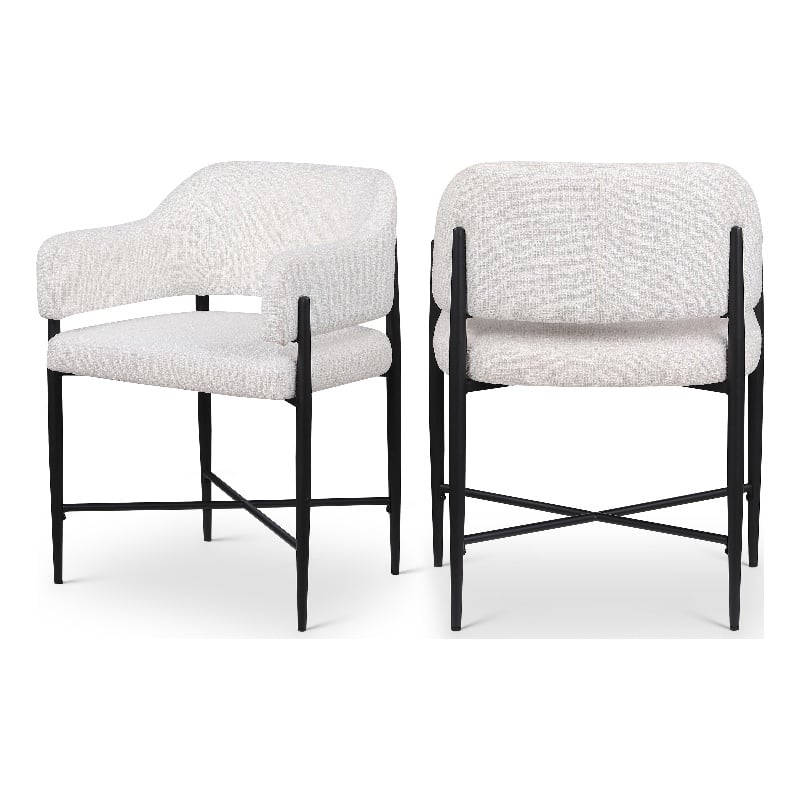 Meridian Furniture Dame Cream Polyester Dining Chair (Set of 2)