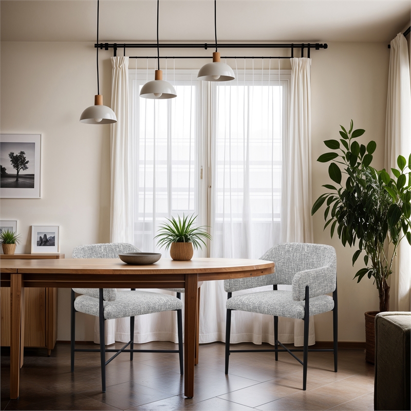 Meridian Furniture Dame Grey Polyester Dining Chair (Set of 2)