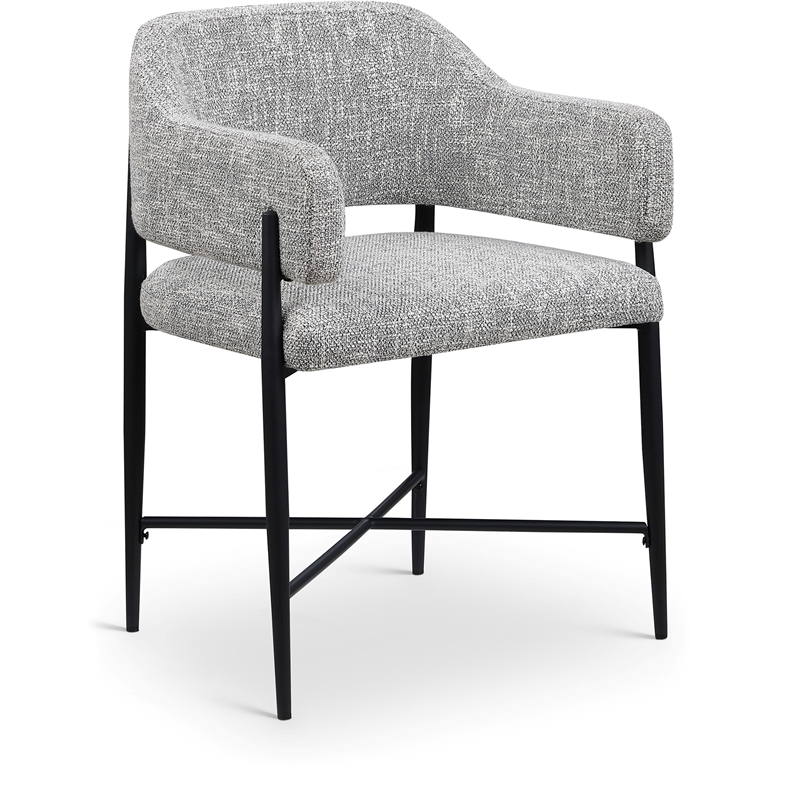 Meridian Furniture Dame Grey Polyester Dining Chair (Set of 2)