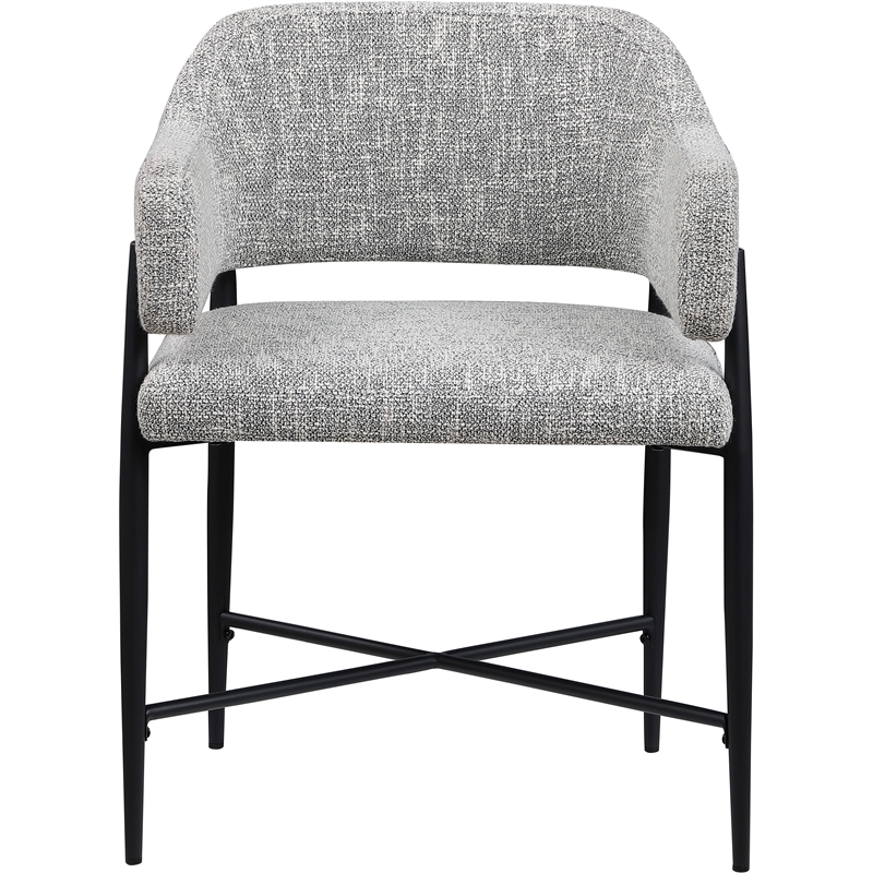 Meridian Furniture Dame Grey Polyester Dining Chair (Set of 2)