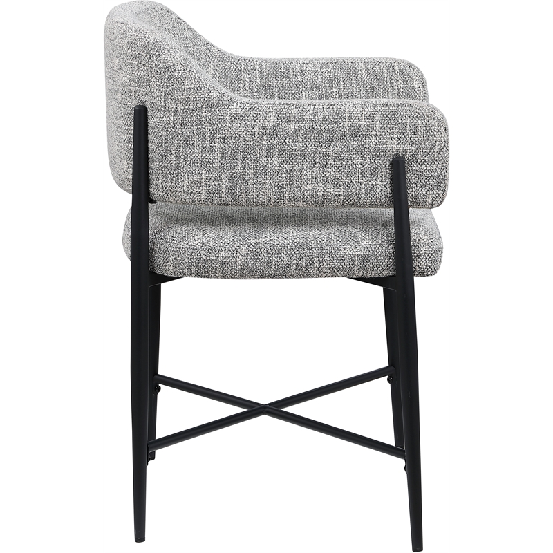 Meridian Furniture Dame Grey Polyester Dining Chair (Set of 2)