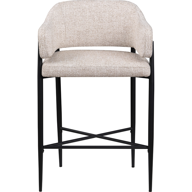 Meridian Furniture Dame Beige Polyester Counter Stool (Set of 2)