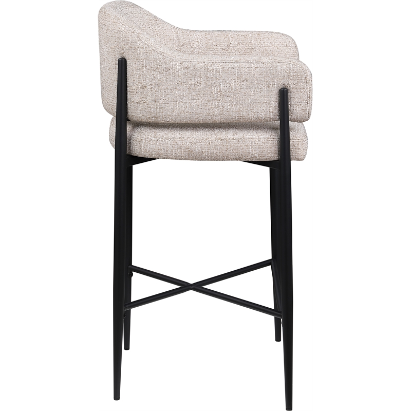 Meridian Furniture Dame Beige Polyester Counter Stool (Set of 2)