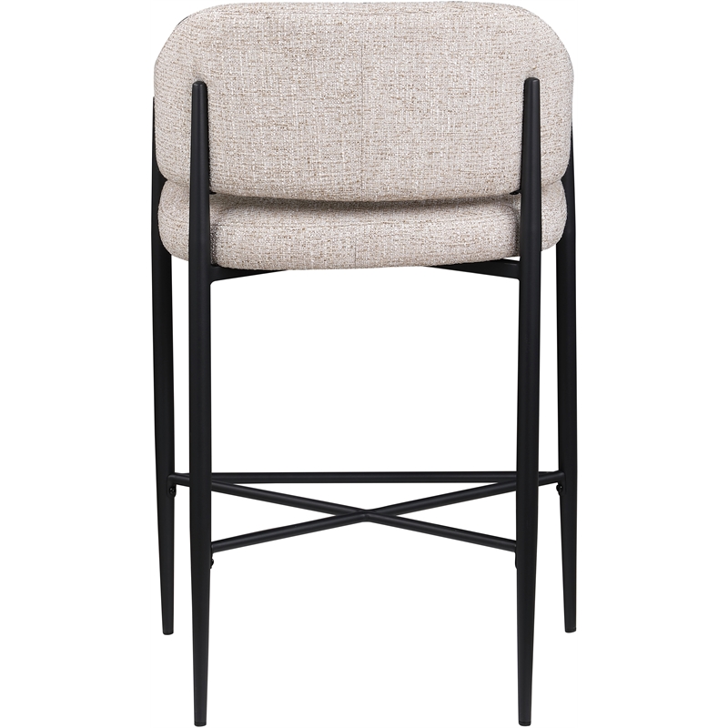 Meridian Furniture Dame Beige Polyester Counter Stool (Set of 2)