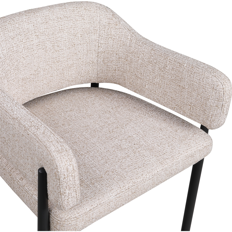 Meridian Furniture Dame Beige Polyester Counter Stool (Set of 2)