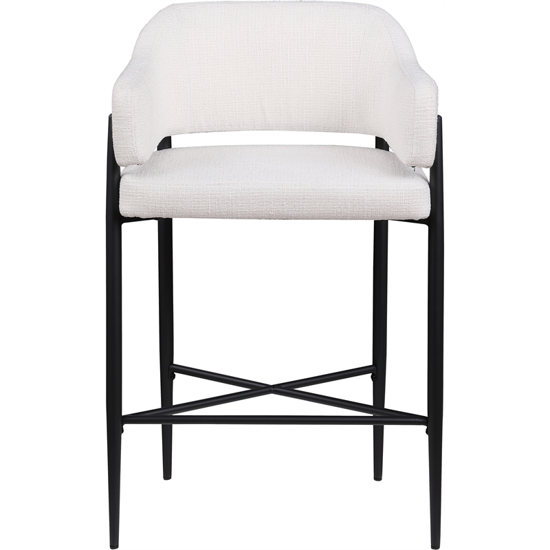 Meridian Furniture Dame Cream Polyester Counter Stool (Set of 2)