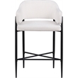 Meridian Furniture Dame Cream Polyester Counter Stool (Set of 2)