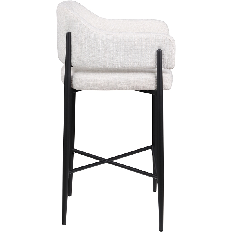 Meridian Furniture Dame Cream Polyester Counter Stool (Set of 2)