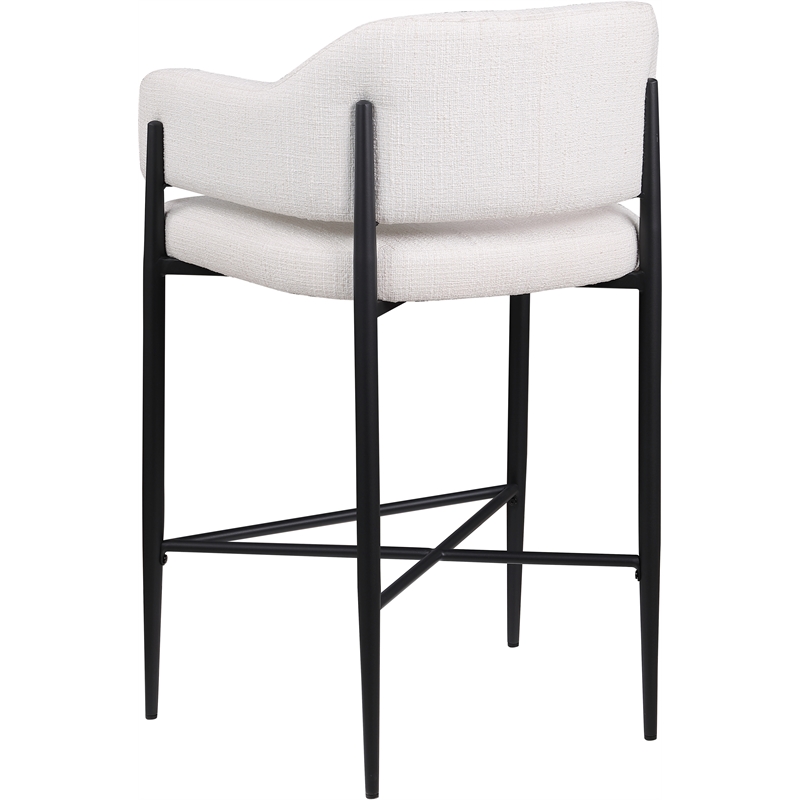 Meridian Furniture Dame Cream Polyester Counter Stool (Set of 2)