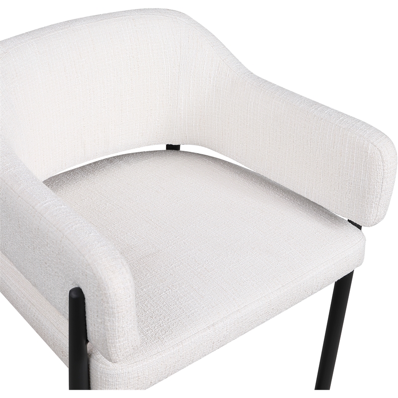 Meridian Furniture Dame Cream Polyester Counter Stool (Set of 2)