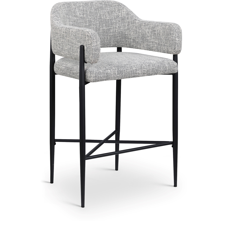 Meridian Furniture Dame Grey Polyester Counter Stool (Set of 2)