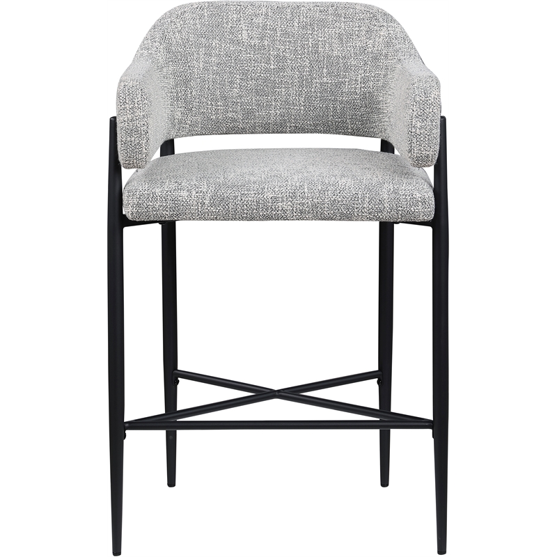 Meridian Furniture Dame Grey Polyester Counter Stool (Set of 2)