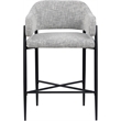 Meridian Furniture Dame Grey Polyester Counter Stool (Set of 2)