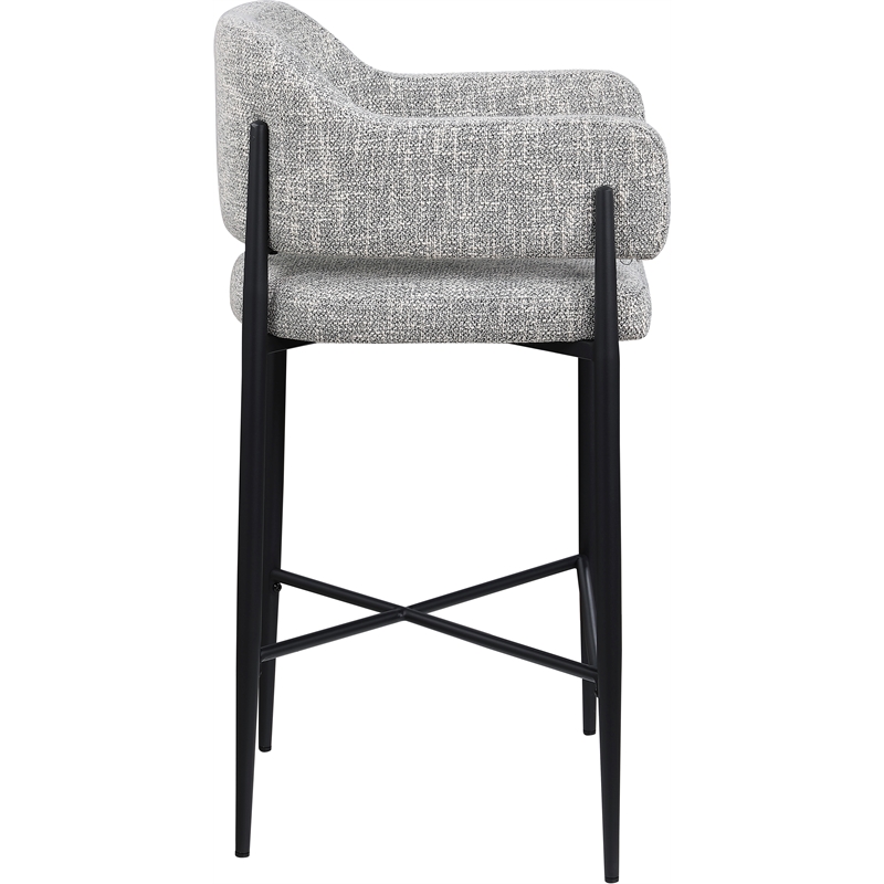 Meridian Furniture Dame Grey Polyester Counter Stool (Set of 2)